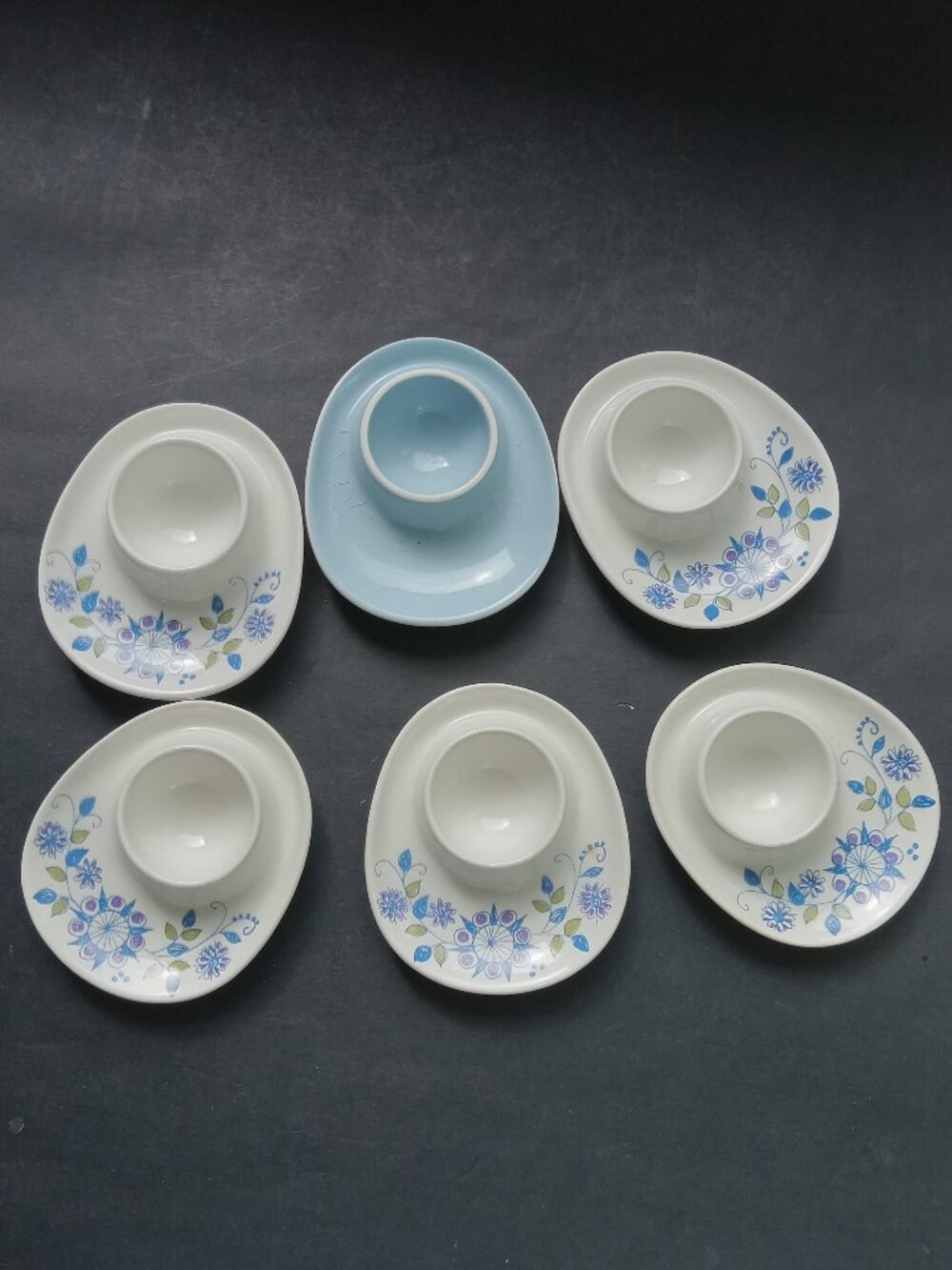 Vintage Figgjo Flint Lotte Turi Oval Egg Cups Holders Norway